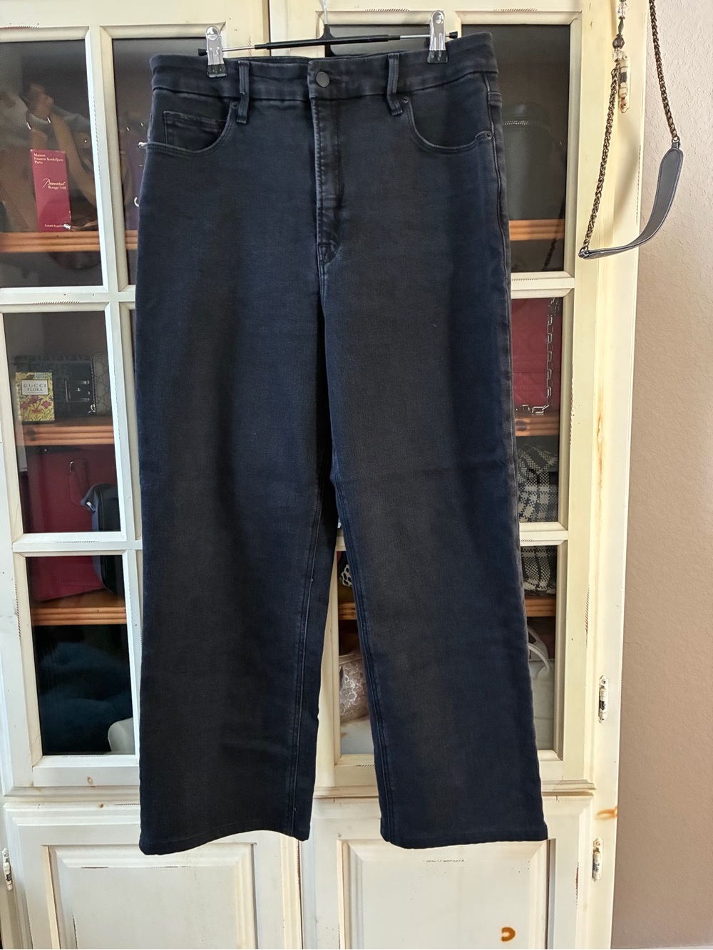 Good American Black Straight High-Rise Jeans